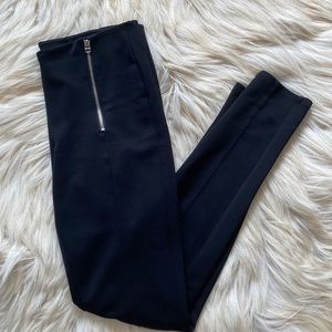 ANA Black Skinny Fit Dress Pants with Elastic Waistband